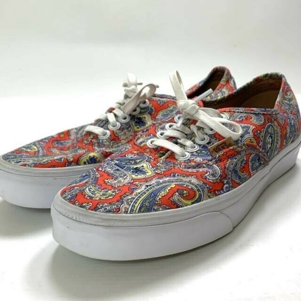 VANS Authentic Paisley Canvas Lace-Up Skate Shoes Men 7.5 Women 9 Sneakers